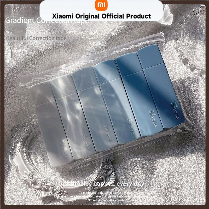 Xiaomi 6pcs/set 36M Blue Color Correction Tape Series Ins Korea Creative Gradient Solid Color Correction Tape Student School Stationery