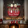 Christmas Signs 11.8 Inch Wooden Wreath With Bow Christmas Door Hanger For Porch Farmhouse Outdoor Wall Tree Fireplace Party New