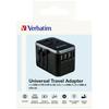 Verbatim Adapter Podróżny Eu/Uk/Us3Xusb-A/2Xusb-C Pd 61W Uta-04 Czarny/Black 49546