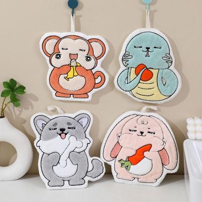 Cartoon Embroidery Hand Towel Hanging Style Hand Towel Hanging Style Cute Living Room Bedroom Ins Home Use