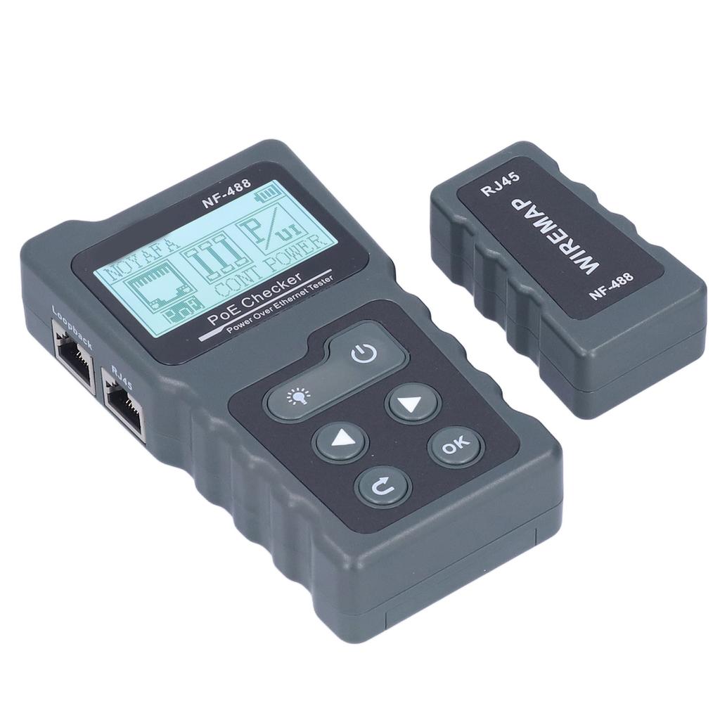 NF‑488 LCD Ethernet POE Tester Automatic Identification POE Detector Checker Camera Powered Cable Po