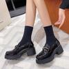 Platform Shoes Children's Super Fire Black Patent Leather Women's New Spring and Autumn British Style Small Leather Shoes