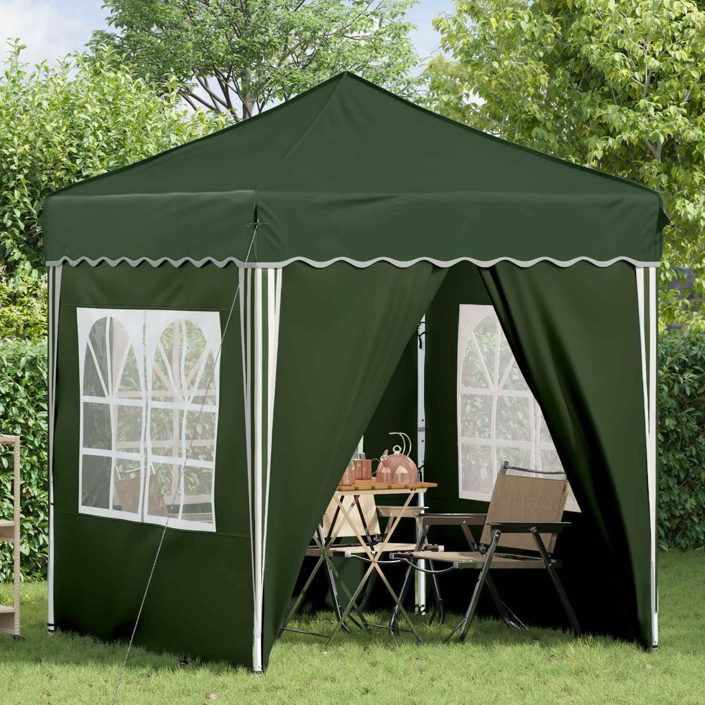 Pop Up Party Tent 195 X 195 X 245 Cm Green Oxford Fabric