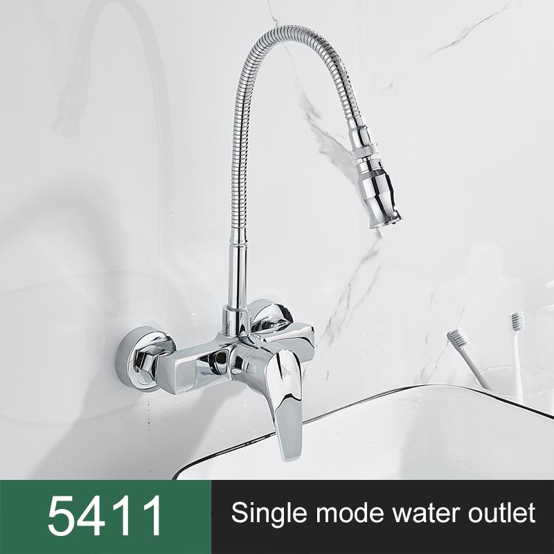 

ELLEN Кухонный смеситель для раковины настенный, горячая холодная вода, 2 отверстия, черный, поворотный на 360 градусов, ELK5400 G9/16