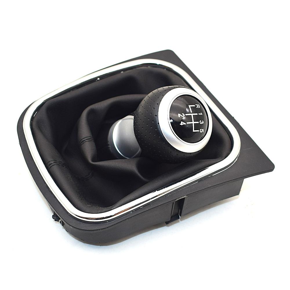 For VW Golf MK5 MK6 Golf 5 6 Rabbit Jetta MK6 2010 2011 - 2014 Styling 5 6 Speed Leather Car Gear Shift Knob Stick Dust Cover