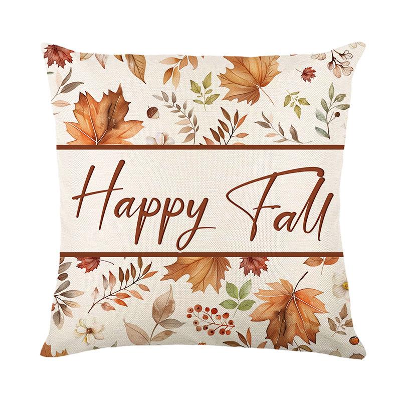 

Чехол для подушки с принтом осеннего кленового листа из льна для украшения гостиной, чехол для подушки для спальни JYM455-4 45*45cm