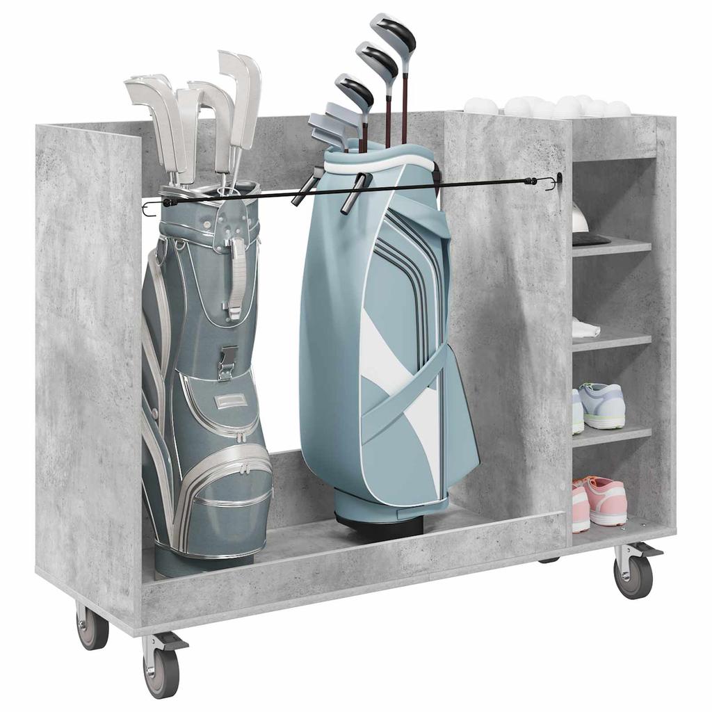 Golf Cabinet with Wheels Universal Concrete Grey 120 x 45 x 98 cm
