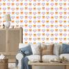 Joyful foxes with hearts wallpaper for living room and bedroom 50x1000