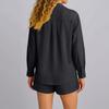 2-teiliges Damen-Outfit-Set, gerüschtes Kurzarm-Oberteil, Hose mit weitem Bein, Trainingsanzug-Sets