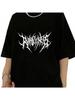 T-shirt Letni Styl Punkowy Y2K Nadruk Vintage Okrągły Dekolt T-shirt Fajny Krótki Rękaw Uliczny T-shirt Miękki Oddychający Koszulka Ubrania