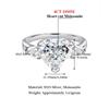 Halaile1-4CT D Color Moissanite S925 Silver Love Heart Ring Classic Fine Jewelry Women Bridal Wedding Elegant Gift