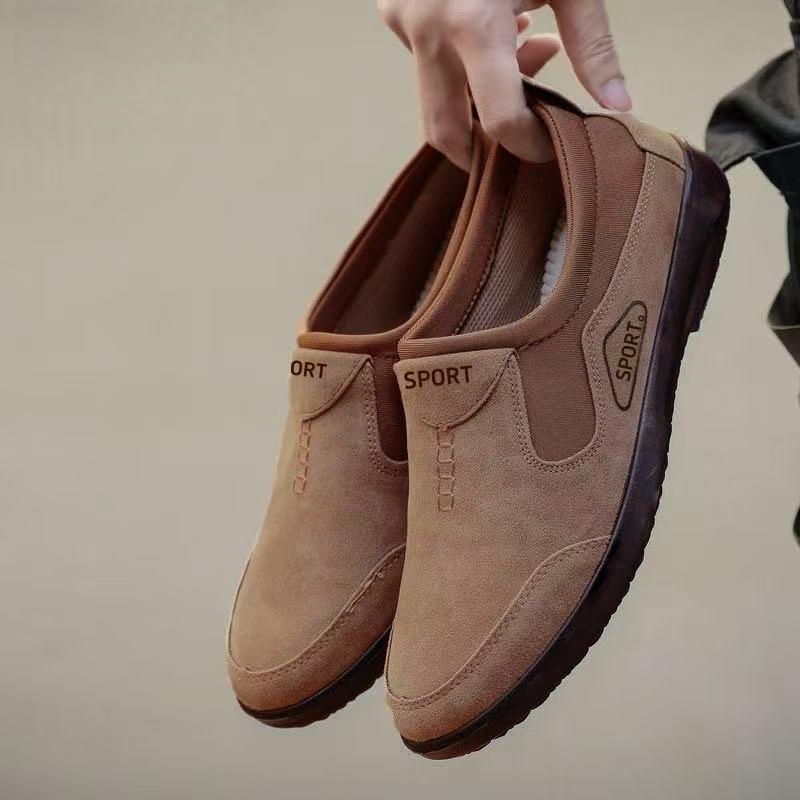 Large size men's shoes 2025 autumn new casual shoes low top fashion comfortable leather flannel driving shoes business hiking shoes