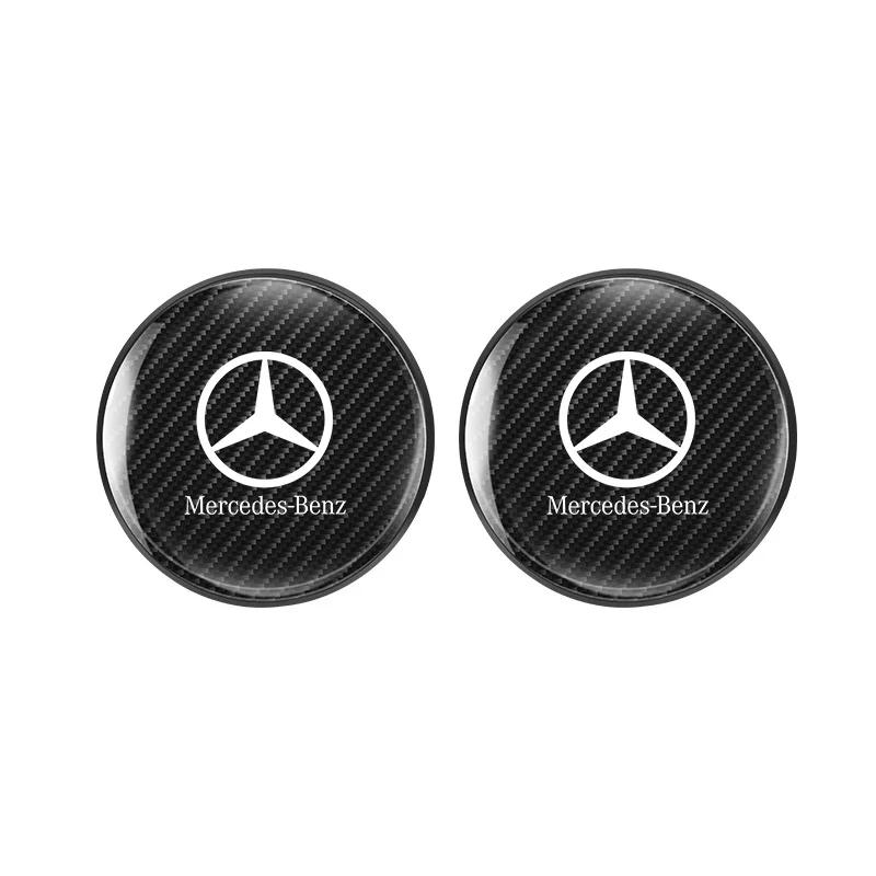 Car Sticker Carbon Fiber Car Water Cup Coaster Pad Non-slip Car Cup Bottle Mat For Mercedes Benz AMG W204 W205 W203 W211 W212 W2