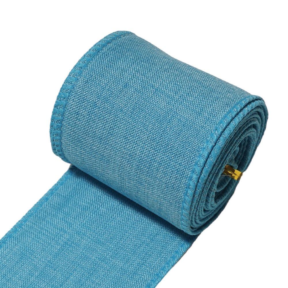 5 Yards/63mm Jute Drahtband Imitation Leinen Bunt Geschenkverpackung Juteband Einfarbig Geschenkverpackung Band