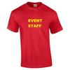 Event Staff T-Shirt Concerts Youth Sports Party Weddings Red Yellow Tee Shirt