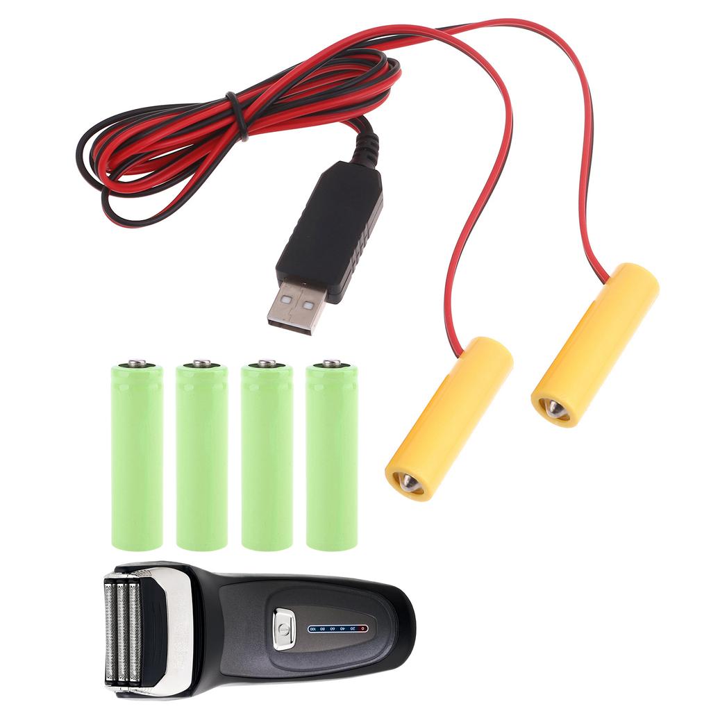 1 Set USB 5V2A to 4.5V1A AA Battery Elimination Cable Convenient Dummy Battery Power Supply Adapter Cord for Doorbells