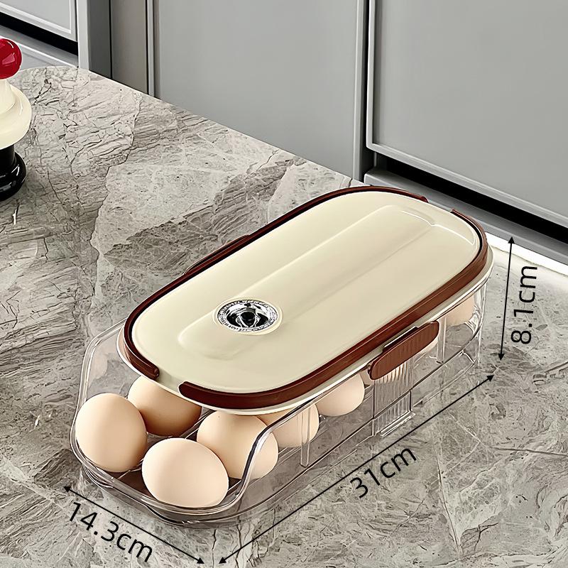 Auto-Rolling Egg Storage Box for Refrigerator Door