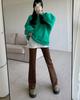 Women's American Retro Brown High-Waist Flared Jeans - Fall 2023 Trend