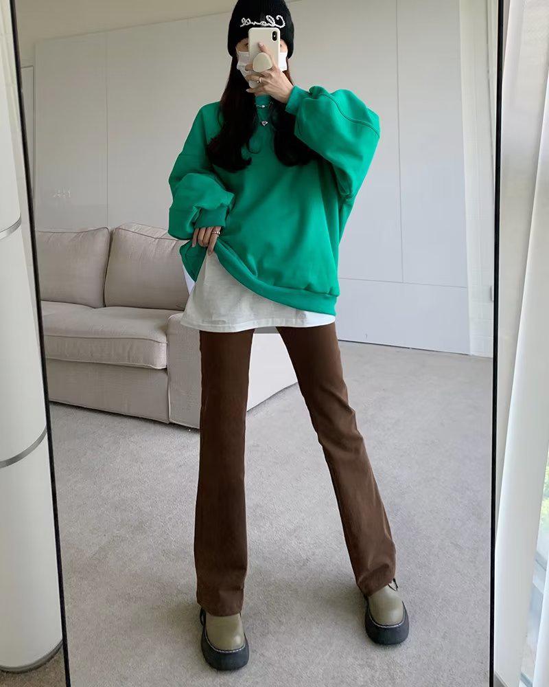 Women's American Retro Brown High-Waist Flared Jeans - Fall 2023 Trend