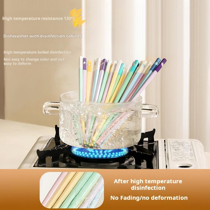 5 Pairs Colorful Fiberglass Chopsticks, Dishwasher Safe Chopstick, Reusable Non-slip Chop Sticks Japanese Chinese Fiberglass