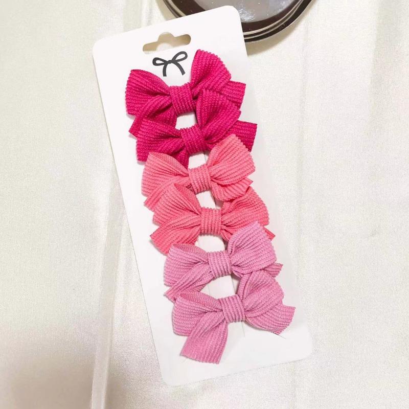 

Мини-заколки-бантики для девочек, свежие однотонные заколки-бантики для волос, милые детские бутики, аксессуары для заколок ручной работы 6pcs розы красного