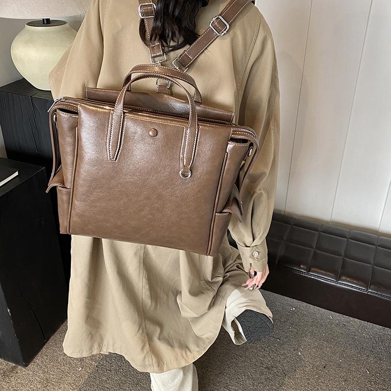 Student Commuter Backpack Women's Autumn Vintage Fashion College Style Briefcase Large Capacity Women's Bag