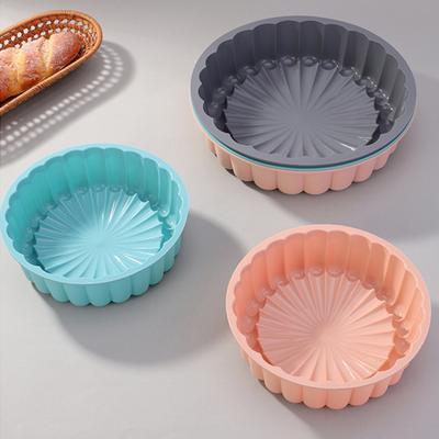 Yousheng Silicone Baking Mold Sunflower Round Shape Easy Release Clean Baking Mold Heat-Resistant Cake Dessert Tool