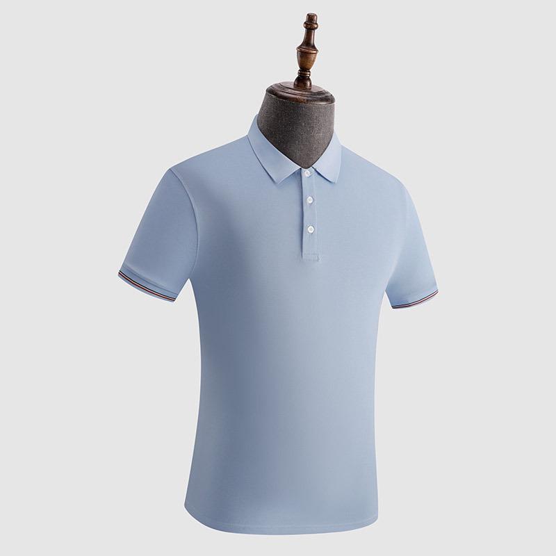 Unisex Quick-Dry Ice Silk Polo Shirt - Short Sleeve Casual Business Top 4XL светло-синий