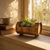 Vintage Style Indoor Outdoor Succulent Planter Tank Shape Metal Container Rustic Decorative Flower Pot for Home Garden Patio