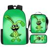 Poppyplaytime Mochila Escolar para Estudante Conjunto de Três Peças Mochila Bolsa Estojo
