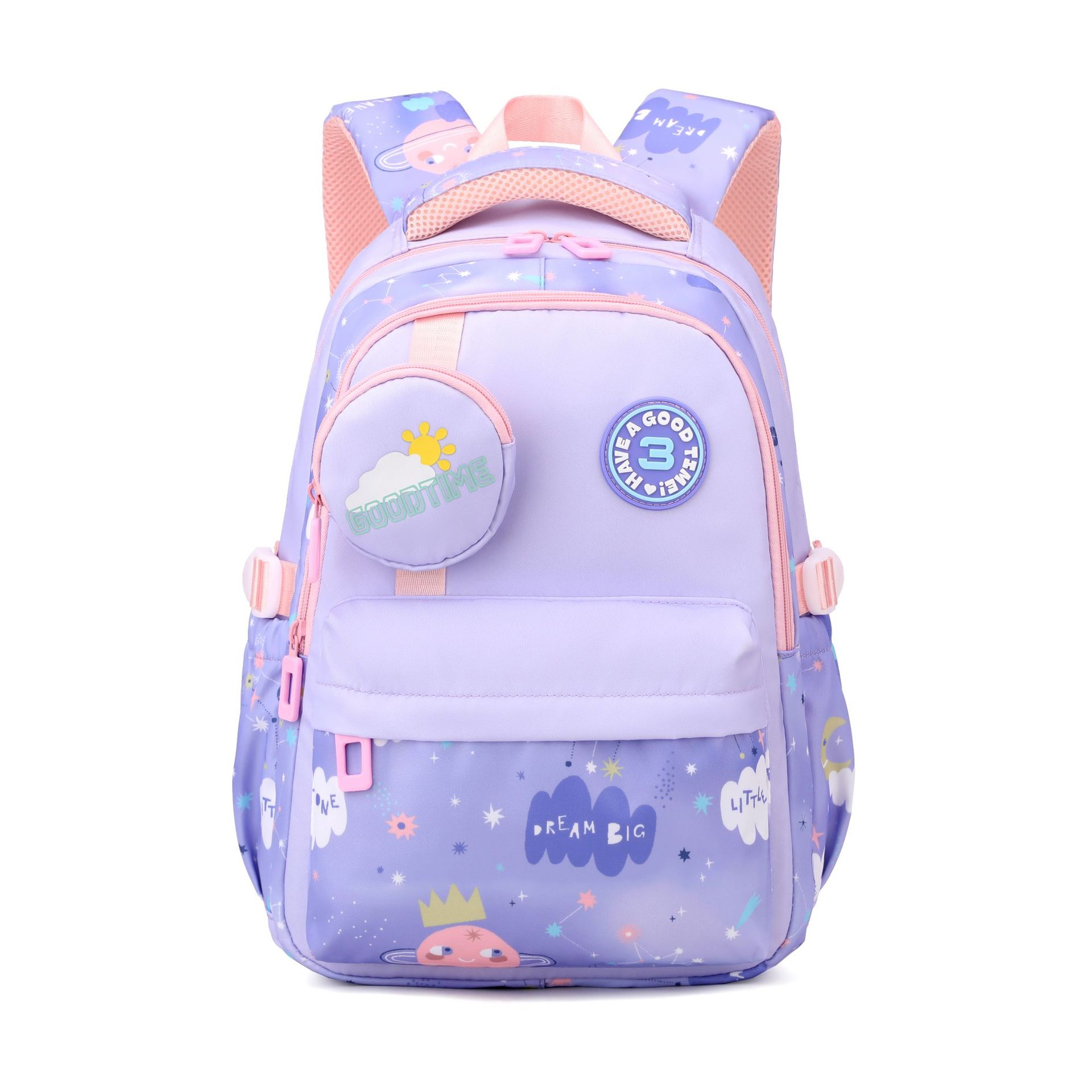 

Primary School Girl Backpack Lightweight Waterproof School Bags for Kids Boys Cute Backpack for Kindergarten Children Bookbag фиолетовый