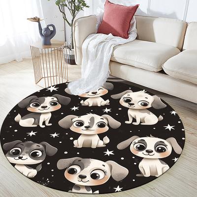 Cartoon Animal Pattern Round rug,Carpet Rug for Living Room Bedroom Sofa Playroom Decor,Non-slip Floor Mat,Holiday Gifts and Birthday Gifts.