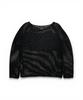 Bonseullipi Butterfly Sheer Open Knit Top (Black)