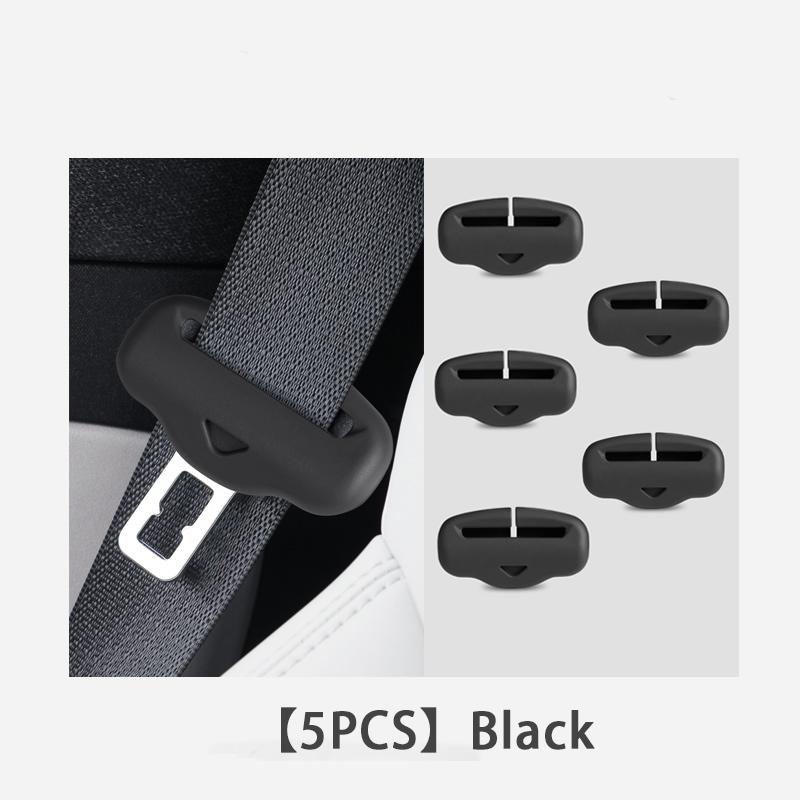 5PCS Car Seatbelt Buckle Cover Soft Silicone Anti-scratch Protector Safety Belt Buckle Guard Universal Car Clip Protection Cover