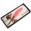 Kielpen Set Ambachtelijk Retro Gesneden Roestvrij Staal Schrijfpak voor Handtekening Cadeau Tafel