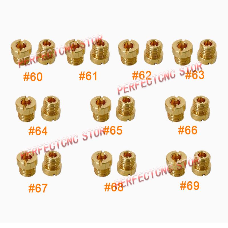 20pcs For Holley Carburetor 1/4-32 Gas Main JETS ASSORTMENT KIT #60-#69 Carb Main Jet Engine Spare Parts Injector Nozzle 60-69 (20pcs)