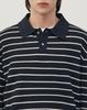 WORK ON BODY OFF Easyon Semi-Overfit Striped Collar Knit [Navy]