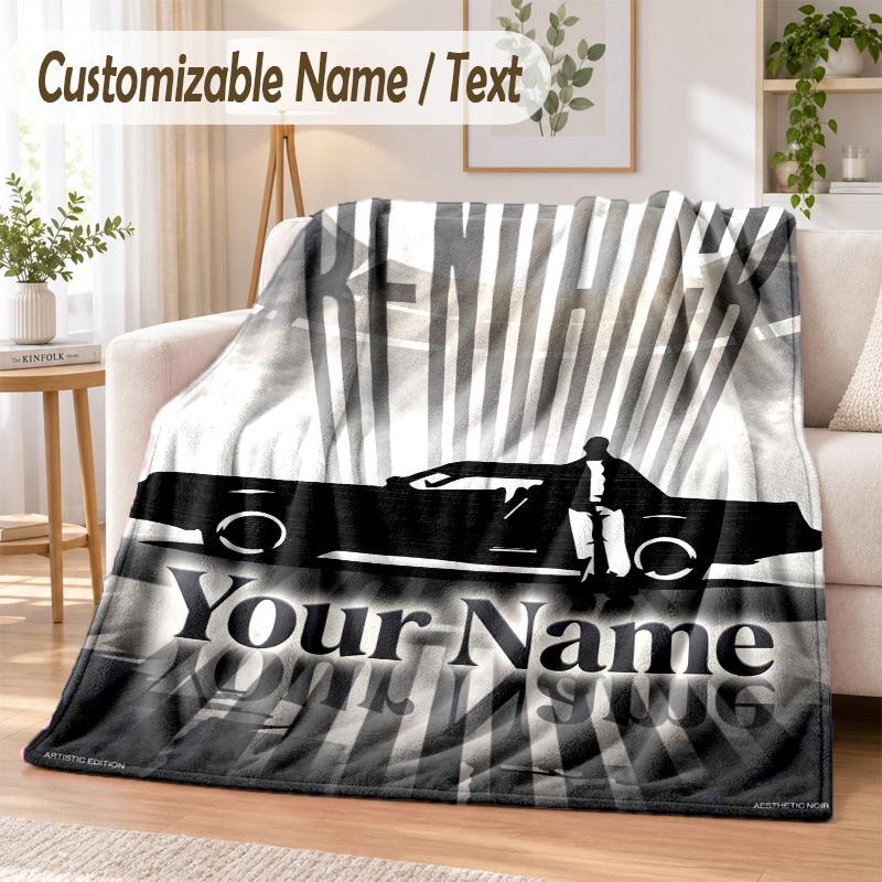 Kendrick Lamar Custom Name Flannel Throw Blanket Soft Warm for Sofa Bed Indoor Home Use