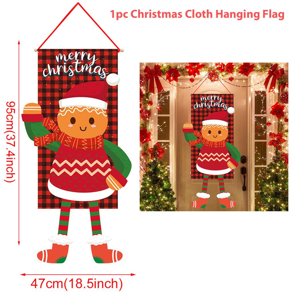 Wisząca flaga świąteczna Baner na drzwi ganku Dekoracje świąteczne do domu 2024 Ozdoby Prezenty świąteczne Navidad Wystrój noworoczny 2025