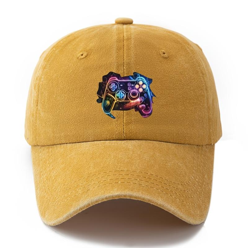 Game console patterned baseball cap, unisex curved brimmed cap, fashionable and versatile daily wear duckbill cap, holiday gift