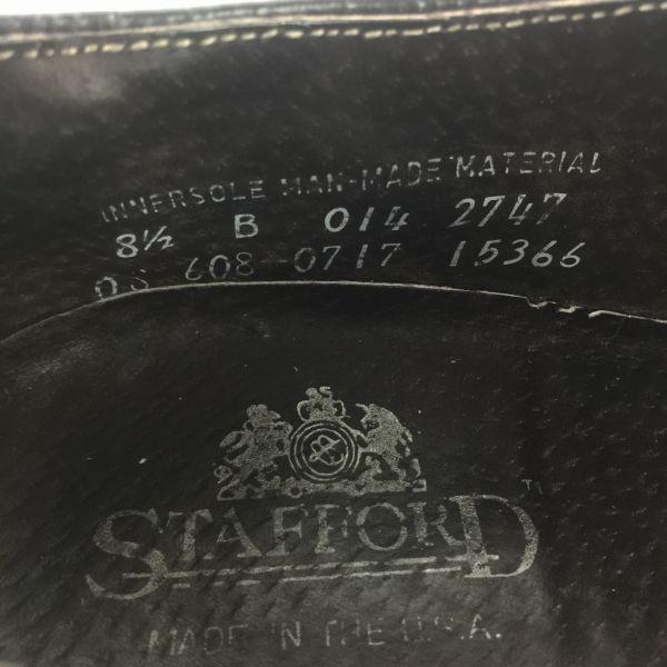 80s Vintage STAFFORD Long Wingtip Leather Business Shoes Brown size 8.5B 25.0-26.0 Men's(USED)