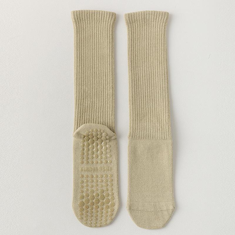 Yoga Socks, Women's Mid-calf Socks, Professional Fitness Pilates Socks, Silicone Anti-slip Sports Long Socks, Sweat-absorbing Cotton Socks