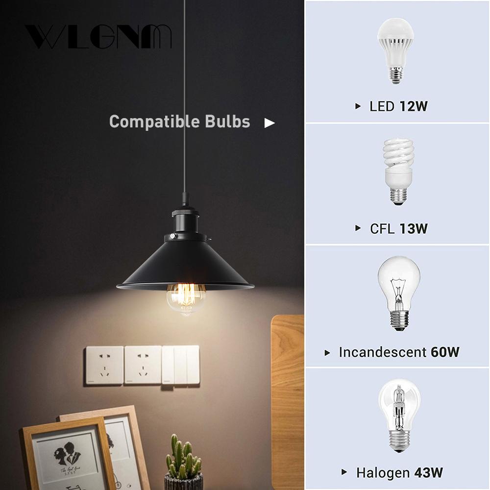 WLGNM 3PCS Industrial Vintage Black Chandeliers Hanging Lights Ceiling Metal Pendant Lamps For Home Kitchen Restaurant Bar Decor