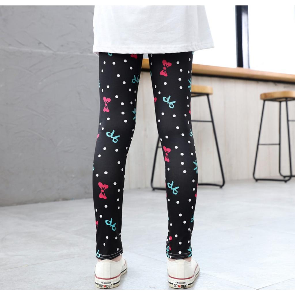 Calça legging feminina 2t-12t, primavera e outono, fina, elástica, estampada, coreana, roupas de verão