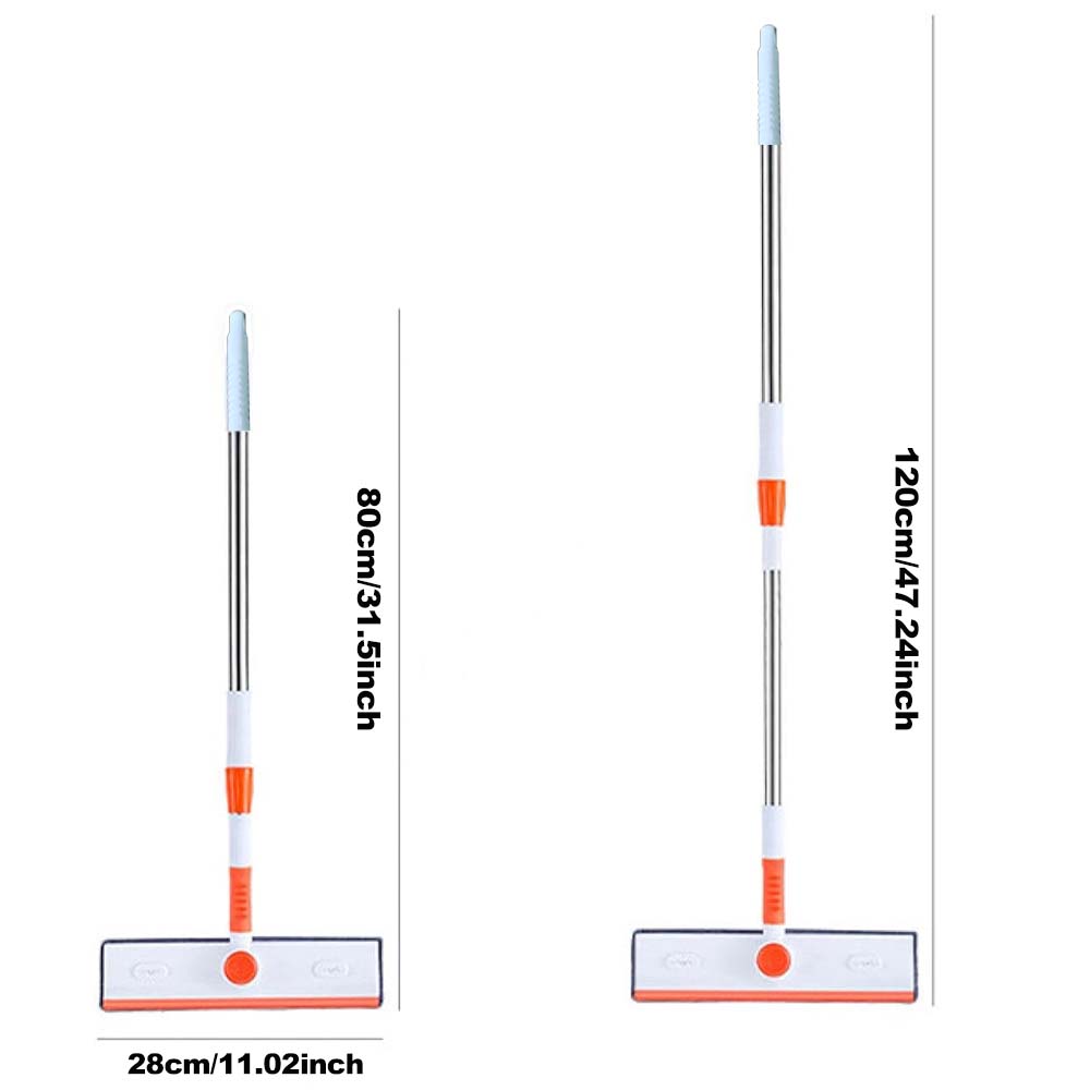 2-in-1 Window Shower Squeegee with Telescopic 47 Inch Extension Pole, 180 Degree Adjustable Head for High Indoor Outdoor Glass Cleaning