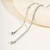 2pcs Stainless Steel Bracelets Set, Minimalist Elegant Bead Round Snake Chain Bracelet, Luxury Zircon Tennis Chain Wristband