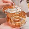 European-Style Crystal Glass Candy Jar,Jewelry Organizer Glass Jar With Lid Aromatherapy Candlestick Container Home Decoration