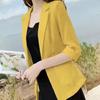 Women's Cotton Linen Blazer - Spring/Summer 2025 British Style, Casual Sun Protection Jacket