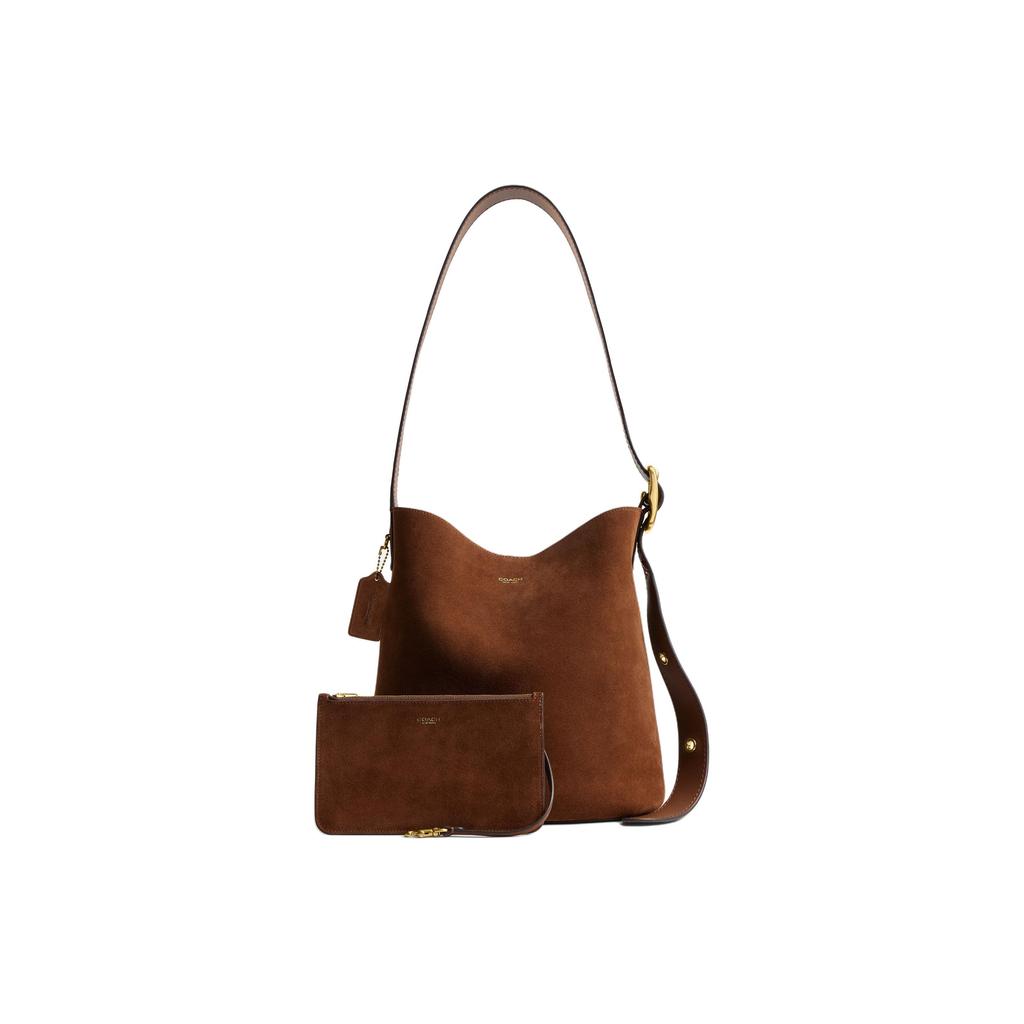 Coach Bleecker 28 Bucket Bag With Metal Hardware Women Shoulder Bag Warm-Brown CCC24-B4WBR