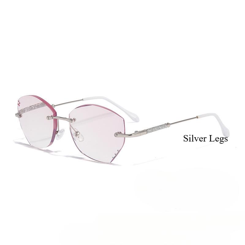 Unisex Luxus Diamant Lesebrille Männer Frauen Stilvolle Weitsicht Korrekturbrille Trendy Randlose Hyperopie Brille